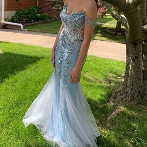 Baby blue prom dress jovani